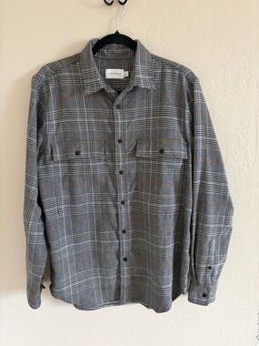 Topman Gray Plaid Shirt button down